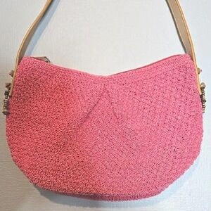 Elka Accessories Knit Shoulder Bag, Pink